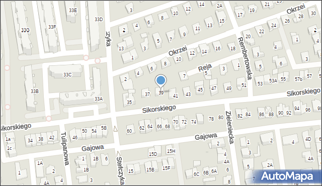 Ząbki, Sikorskiego Władysława, gen., 39, mapa Ząbki