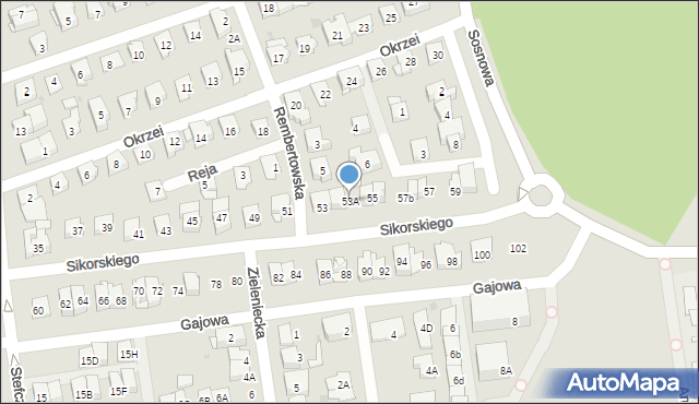 Ząbki, Sikorskiego Władysława, gen., 53A, mapa Ząbki