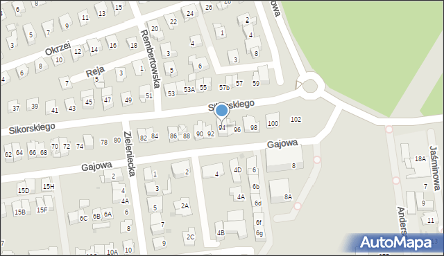 Ząbki, Sikorskiego Władysława, gen., 94, mapa Ząbki