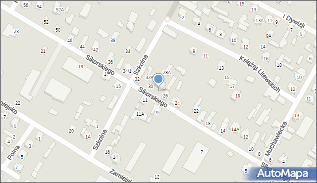 Zabłudów, Sikorskiego Władysława, gen., 28, mapa Zabłudów