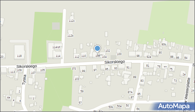 Zabrze, Sikorskiego Władysława, gen., 106, mapa Zabrza