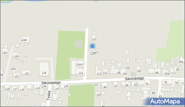 Zabrze, Sikorskiego Władysława, gen., 112b, mapa Zabrza