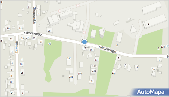 Zabrze, Sikorskiego Władysława, gen., 17, mapa Zabrza