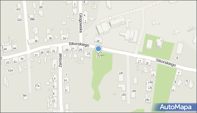 Zabrze, Sikorskiego Władysława, gen., 21, mapa Zabrza