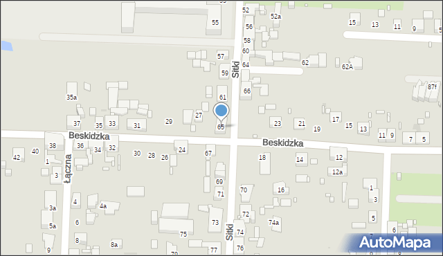 Zabrze, Sitki Konrada, 65, mapa Zabrza