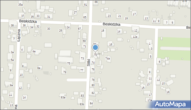 Zabrze, Sitki Konrada, 72, mapa Zabrza