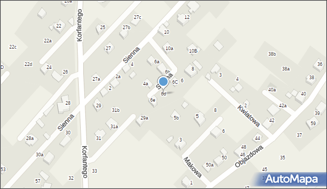 Zabrzeg, Sienna, 6d, mapa Zabrzeg