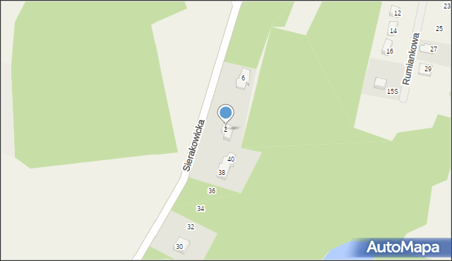 Żakowo, Sierakowicka, 2, mapa Żakowo