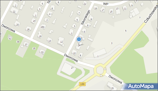 Zakrzewo, Sikorskiego Władysława, gen., 2A, mapa Zakrzewo