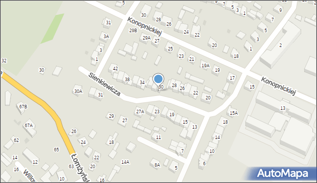 Zambrów, Sienkiewicza Henryka, 30A, mapa Zambrów