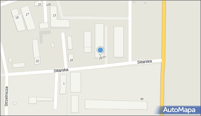 Zambrów, Sitarska, 16, mapa Zambrów