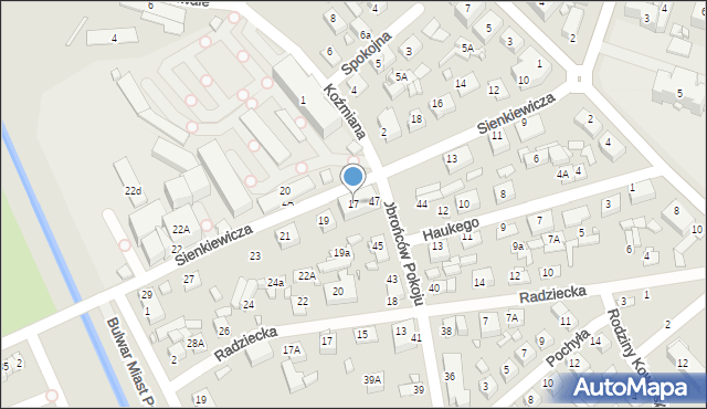 Zamość, Sienkiewicza Henryka, 17, mapa Zamościa