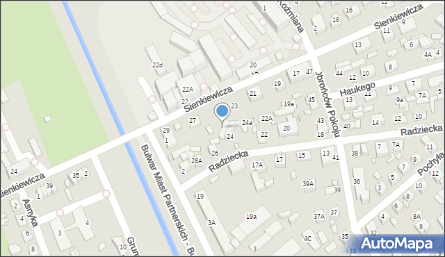 Zamość, Sienkiewicza Henryka, 25, mapa Zamościa