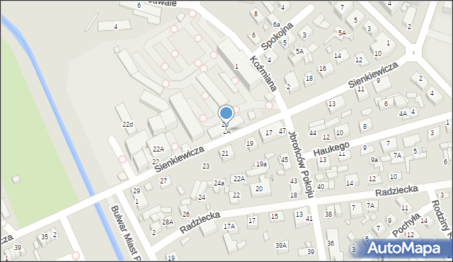 Zamość, Sienkiewicza Henryka, 2A, mapa Zamościa