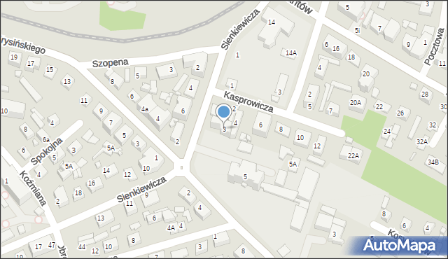 Zamość, Sienkiewicza Henryka, 3, mapa Zamościa