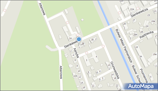 Zamość, Sienkiewicza Henryka, 45, mapa Zamościa