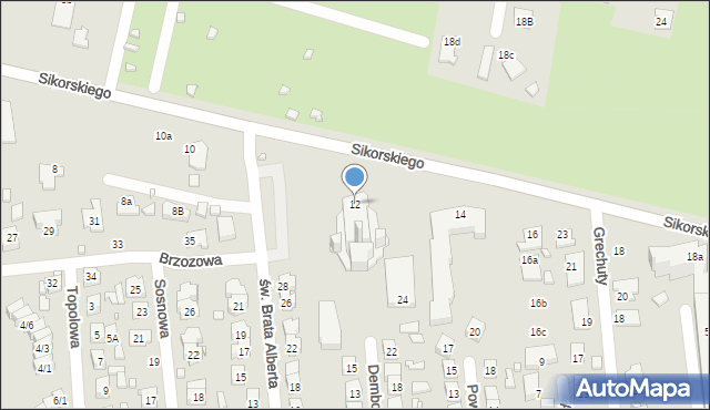 Zamość, Sikorskiego Władysława, gen., 12, mapa Zamościa