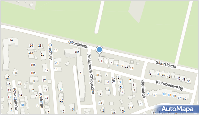 Zamość, Sikorskiego Władysława, gen., 20, mapa Zamościa