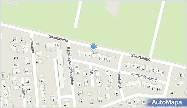 Zamość, Sikorskiego Władysława, gen., 26, mapa Zamościa