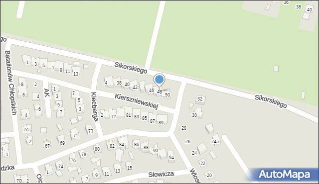 Zamość, Sikorskiego Władysława, gen., 48, mapa Zamościa