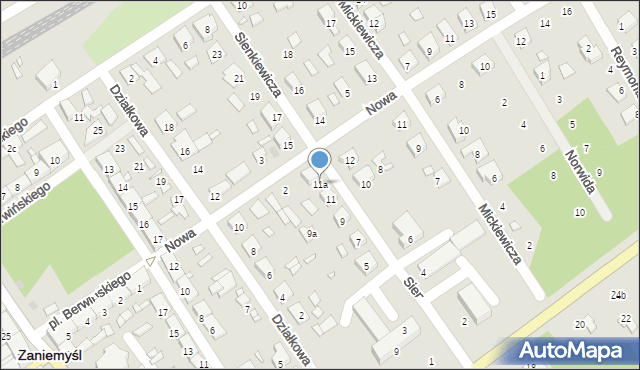 Zaniemyśl, Sienkiewicza Henryka, 11a, mapa Zaniemyśl