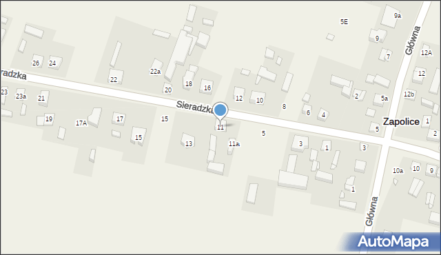 Zapolice, Sieradzka, 11, mapa Zapolice