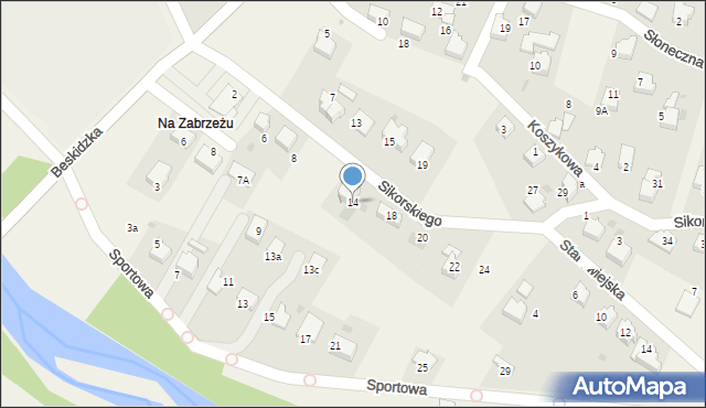 Zarzecze, Sikorskiego Władysława, gen., 14, mapa Zarzecze