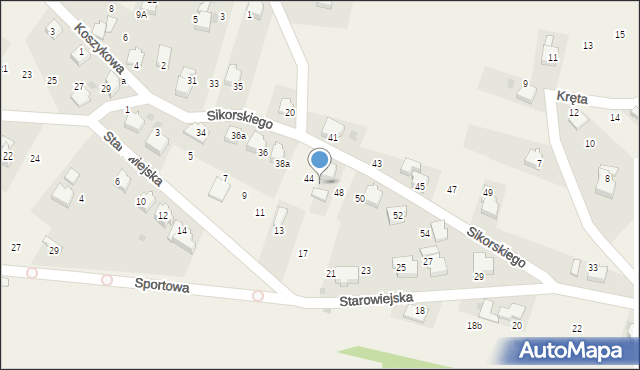 Zarzecze, Sikorskiego Władysława, gen., 46, mapa Zarzecze