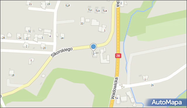 Zator, Sikorskiego Władysława, gen., 2, mapa Zator