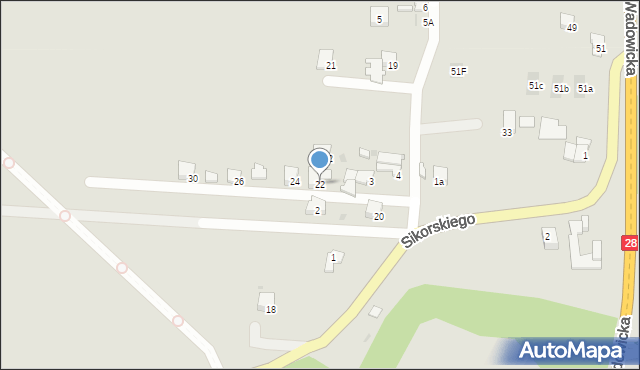 Zator, Sikorskiego Władysława, gen., 22, mapa Zator