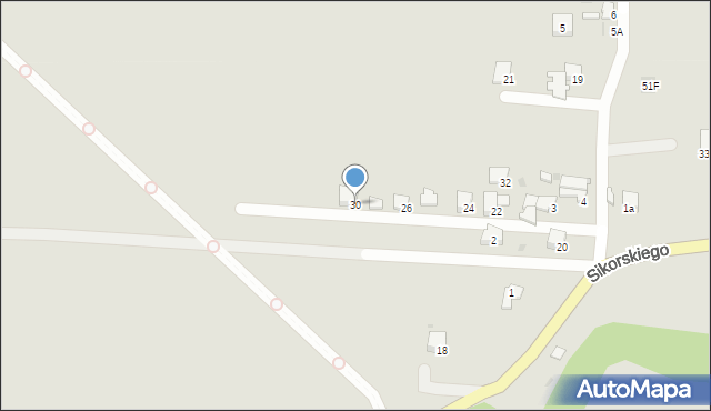 Zator, Sikorskiego Władysława, gen., 30, mapa Zator