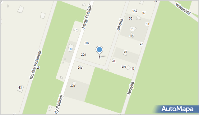 Zawady, Sikorki, 8, mapa Zawady