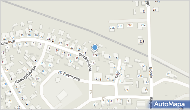 Zbąszyń, Sienkiewicza Henryka, 17A, mapa Zbąszyń
