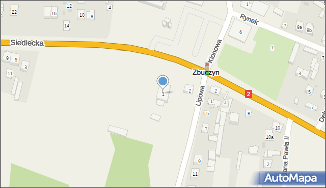 Zbuczyn, Siedlecka, 1, mapa Zbuczyn