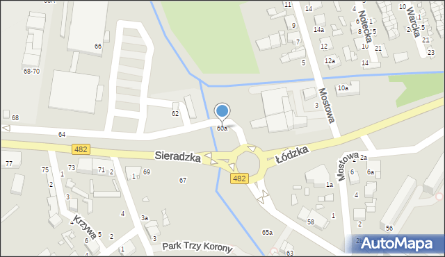 Zduńska Wola, Sieradzka, 60a, mapa Zduńska Wola