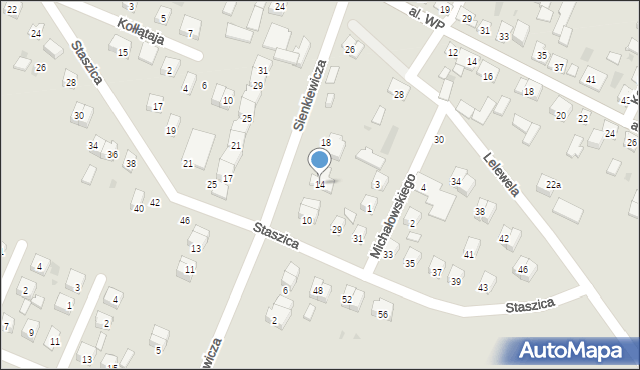Żelechów, Sienkiewicza Henryka, 14, mapa Żelechów