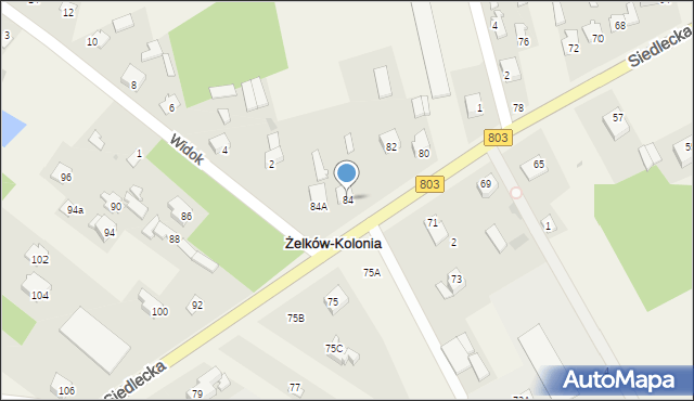 Żelków-Kolonia, Siedlecka, 84, mapa Żelków-Kolonia