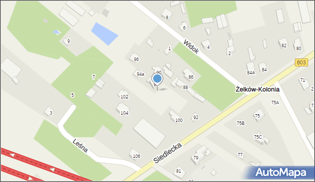 Żelków-Kolonia, Siedlecka, 98, mapa Żelków-Kolonia