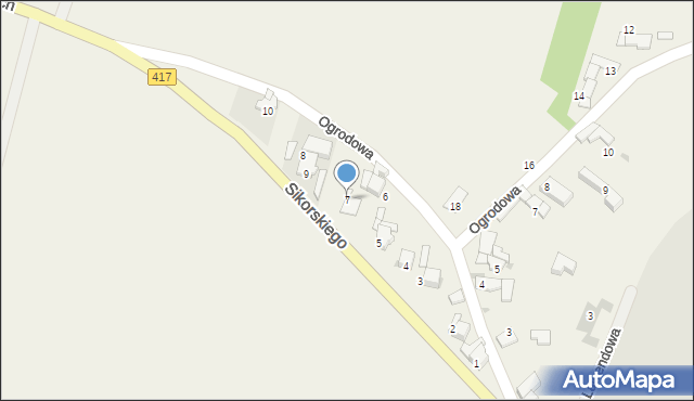 Żerdziny, Sikorskiego Władysława, gen., 7, mapa Żerdziny