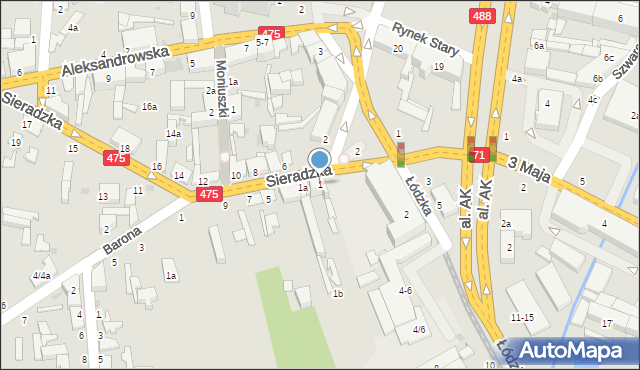 Zgierz, Sieradzka, 1, mapa Zgierz