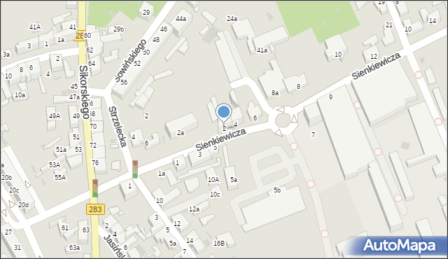 Zielona Góra, Sienkiewicza Henryka, 2, mapa Zielona Góra