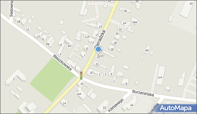 Złoczew, Sieradzka, 22, mapa Złoczew
