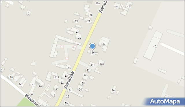 Złoczew, Sieradzka, 36, mapa Złoczew