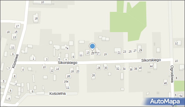 Złoty Potok, Sikorskiego Władysława, gen., 15, mapa Złoty Potok