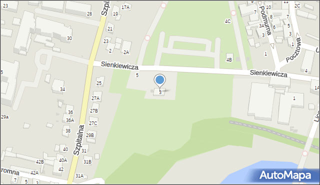 Żnin, Sienkiewicza Henryka, 3, mapa Żnin