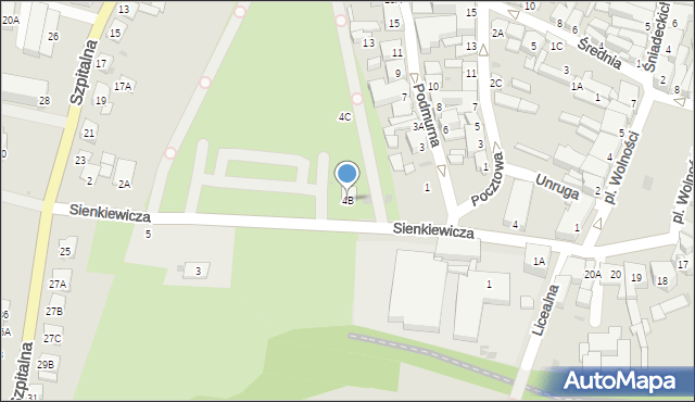 Żnin, Sienkiewicza Henryka, 4B, mapa Żnin