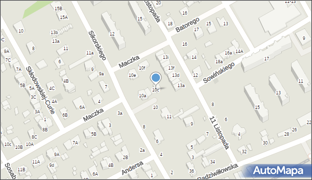 Żyrardów, Sikorskiego Władysława, gen., 10c, mapa Żyrardów