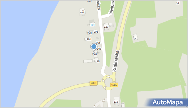 Żywiec, Sienkiewicza Henryka, 99a, mapa Żywiec