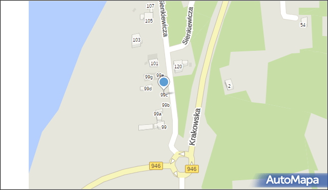 Żywiec, Sienkiewicza Henryka, 99c, mapa Żywiec