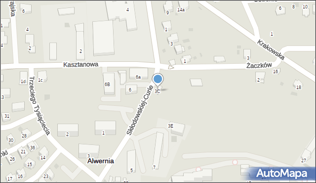 Alwernia, Skłodowskiej-Curie Marii, 3b, mapa Alwernia